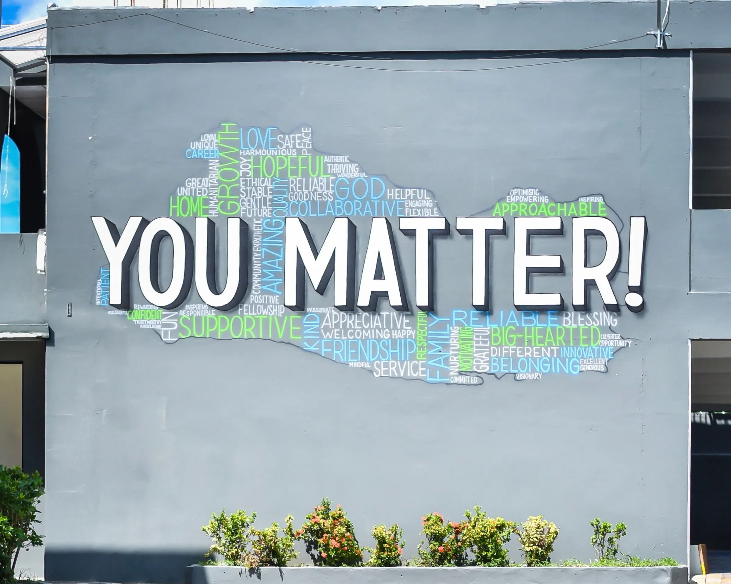 The RBO campus in El Salvador, with a “You matter!” mural